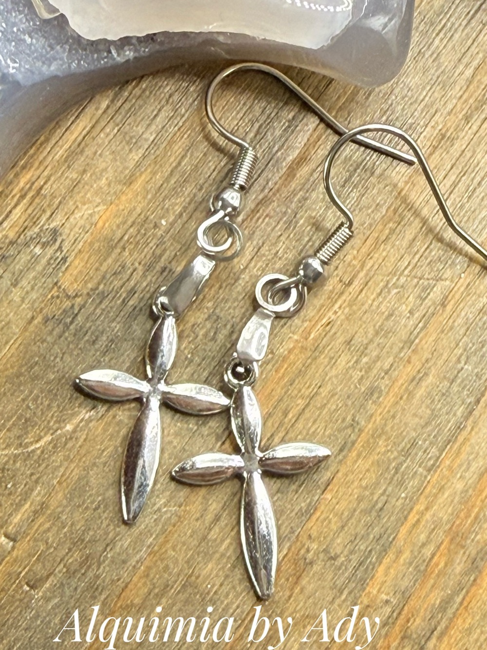 Alquimia Silver Cross Dangle Earrings - Silver